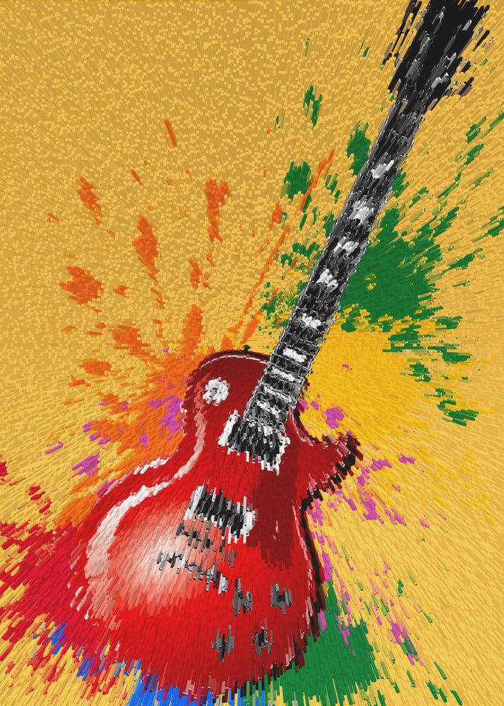 Electric Guitar Pop Art Exploding | Poster