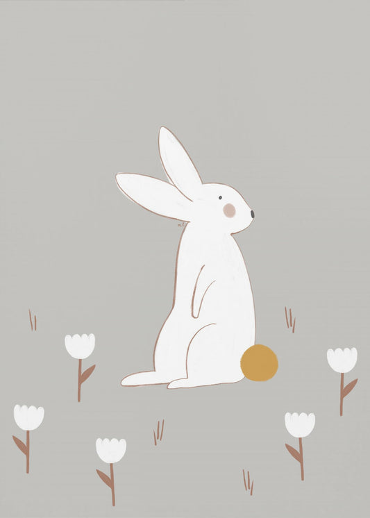 White Little Bunny | Canvas