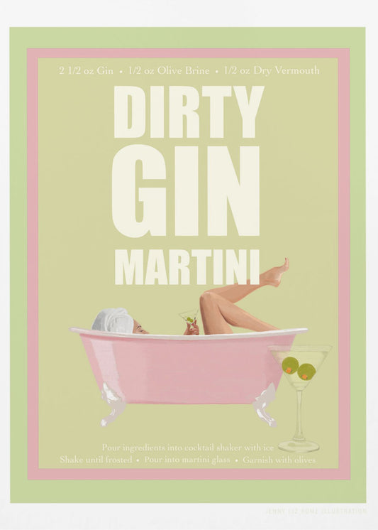 Jlr Cocktails- Dirty Gin Martini | Poster
