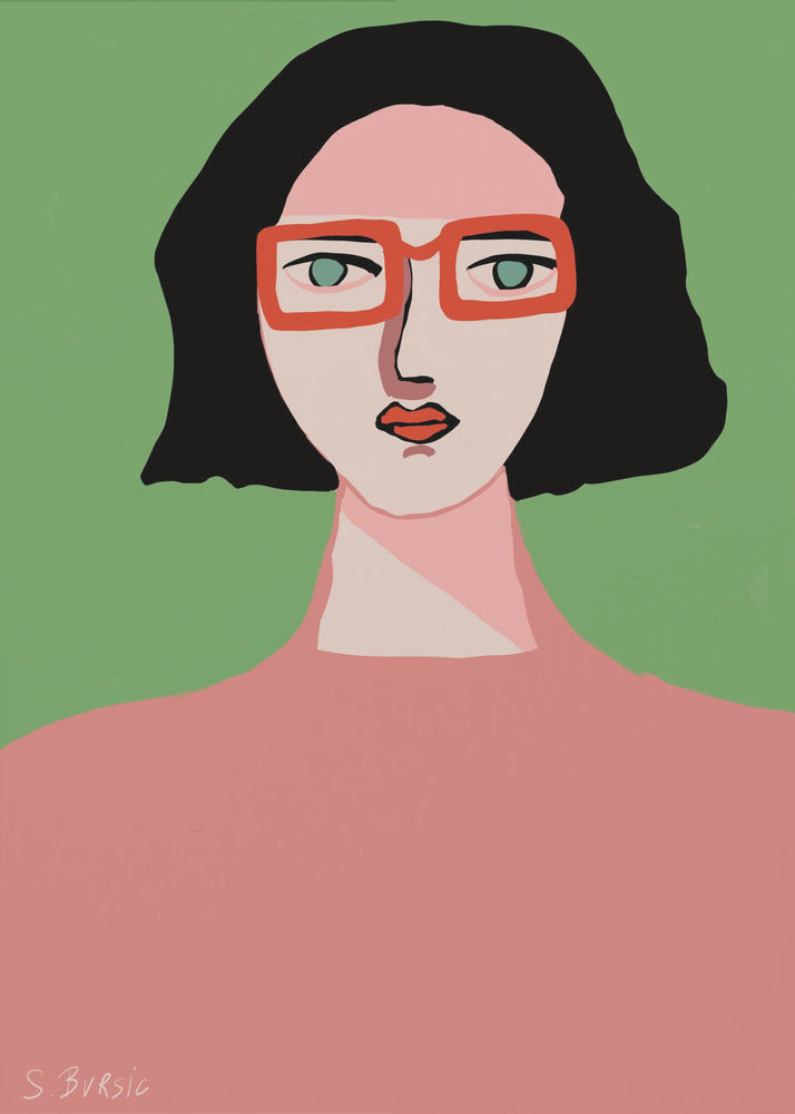 Lady with Red Glasses | Canvas