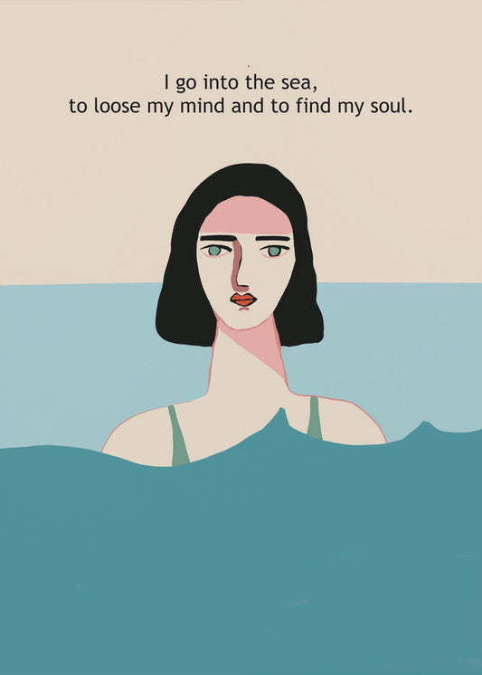 Ocean SWIMMER WITH TEXT | Poster