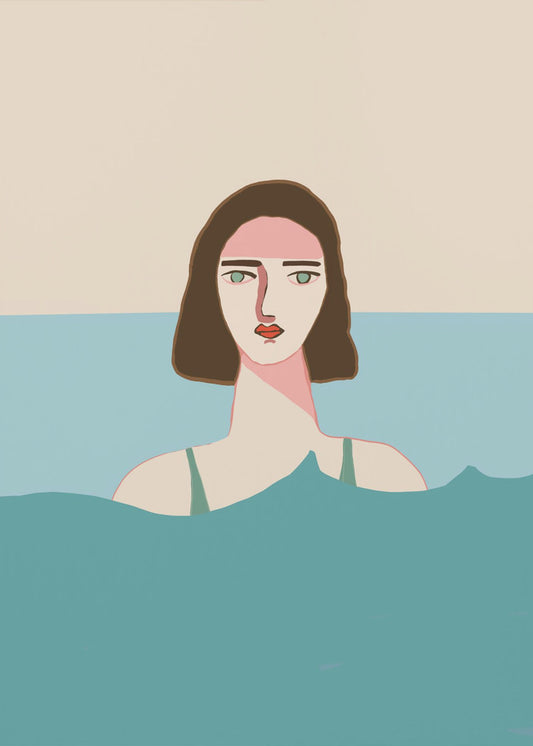 Ocean swimmer Brunette | Canvas