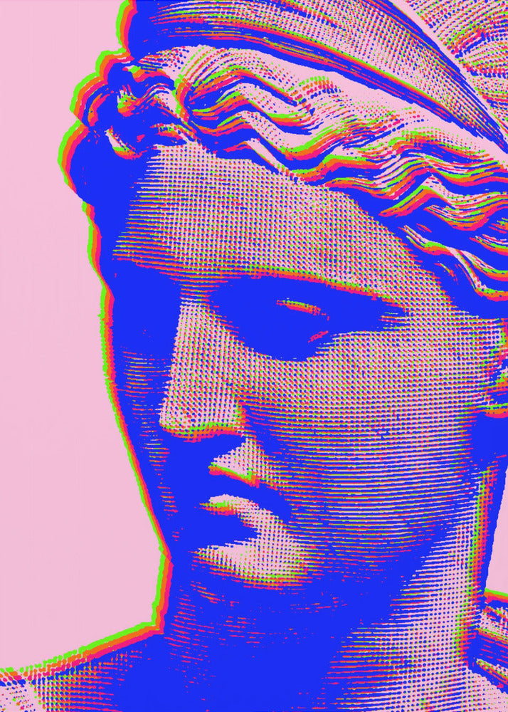 Vibrant Glitch Bust | Canvas