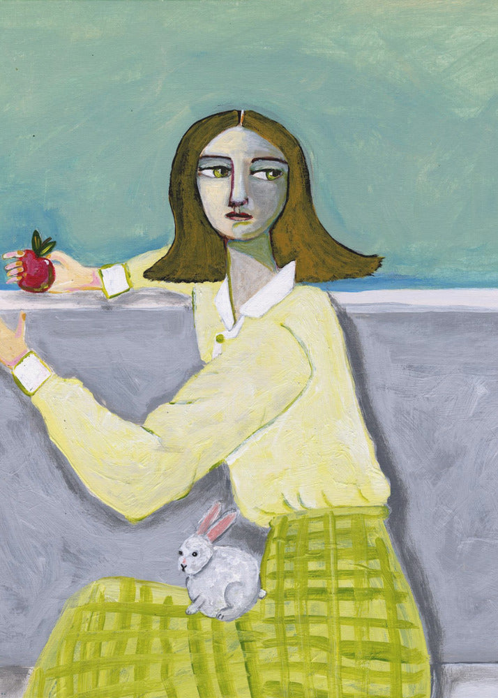 Lady Sitting with Rabbit | Poster