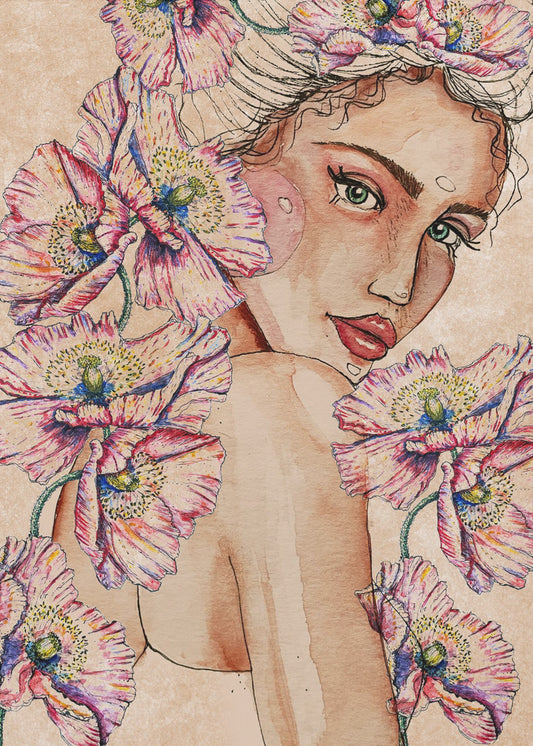 Woman wih Poppies | Poster