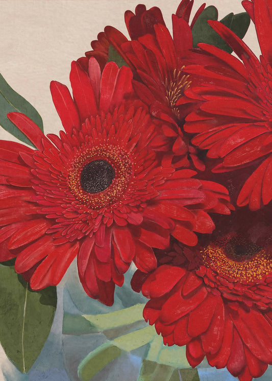 Red Gerbera Daisy Detail 3 | Canvas