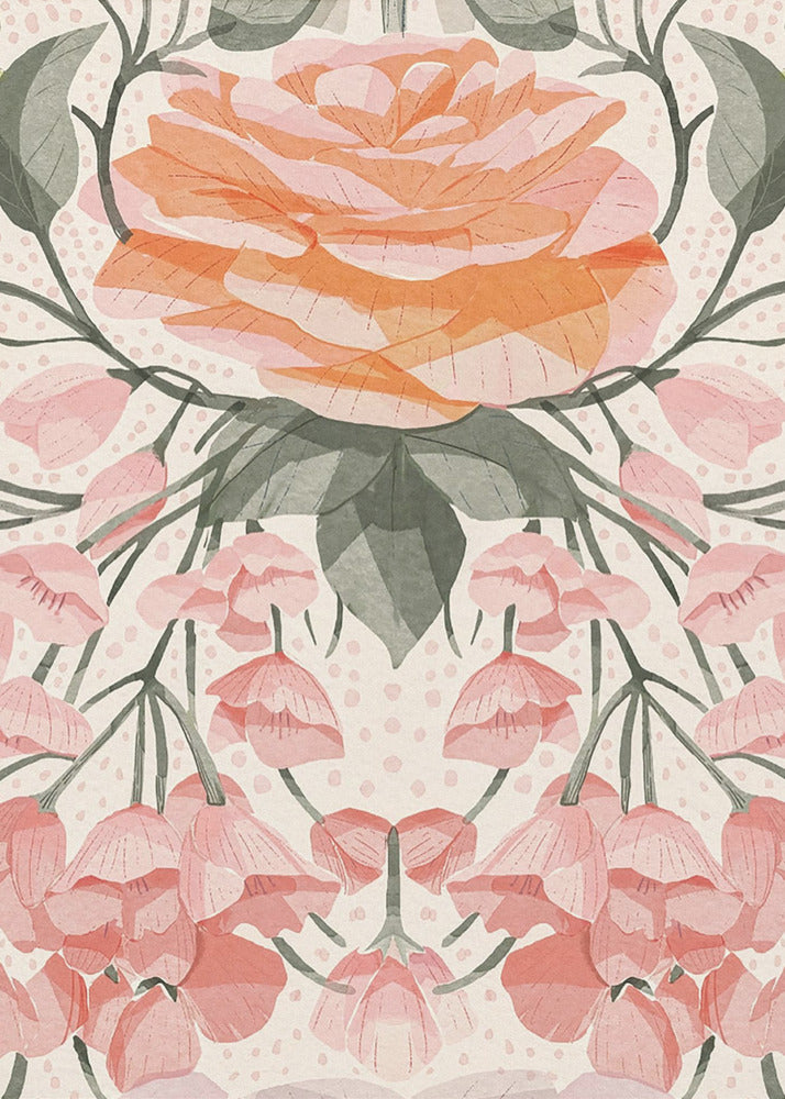 Cascading Pink Roses | Canvas