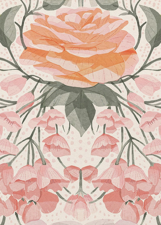 Cascading Pink Roses | Canvas