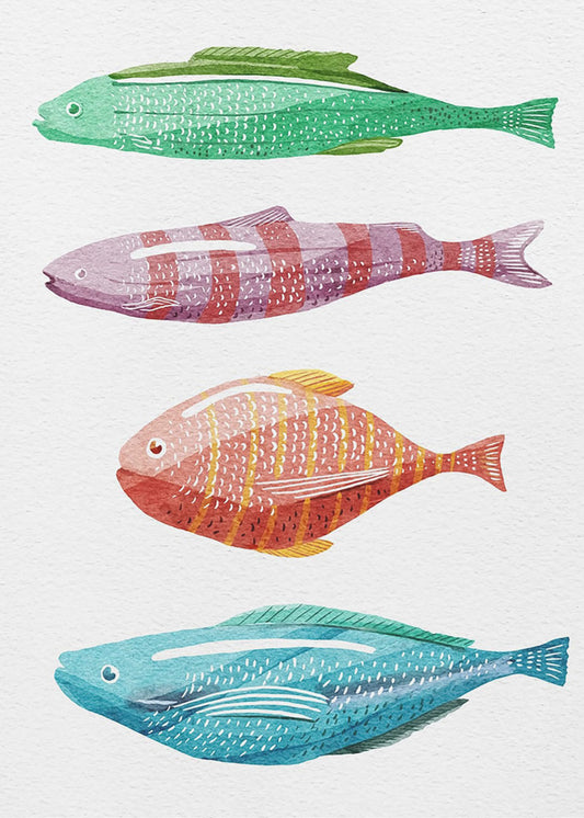 Four Colorful Fish | Canvas
