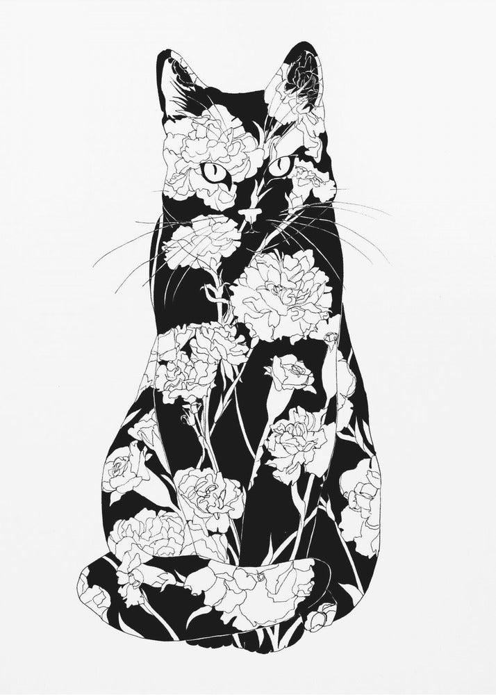 Carnation Cat Original | Canvas