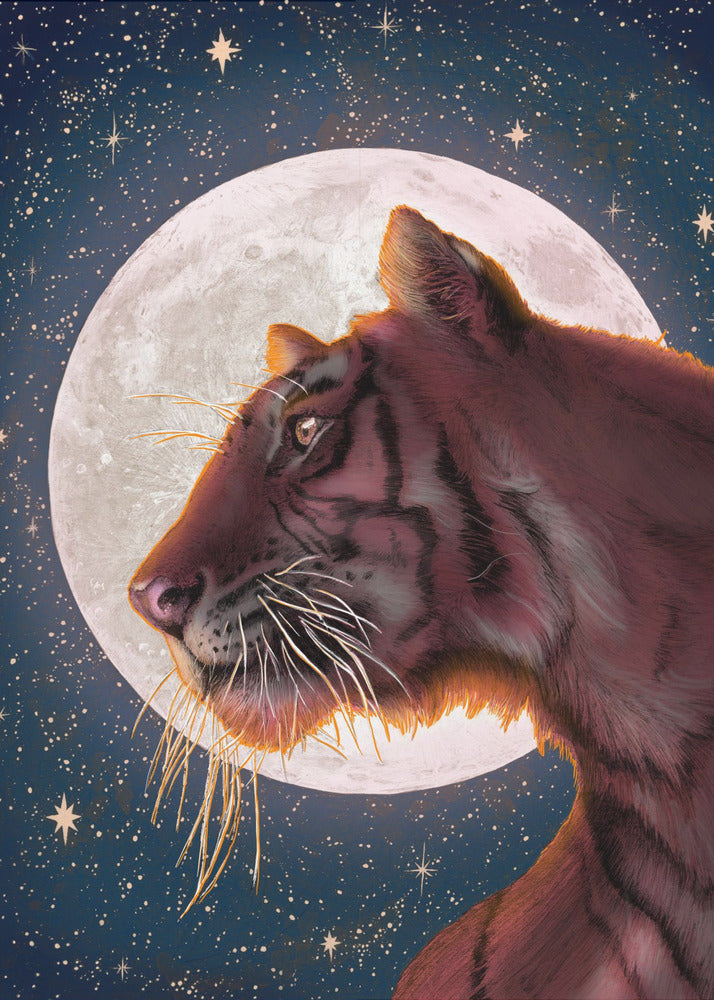 Moon and Tiger Colour Large | Canvas