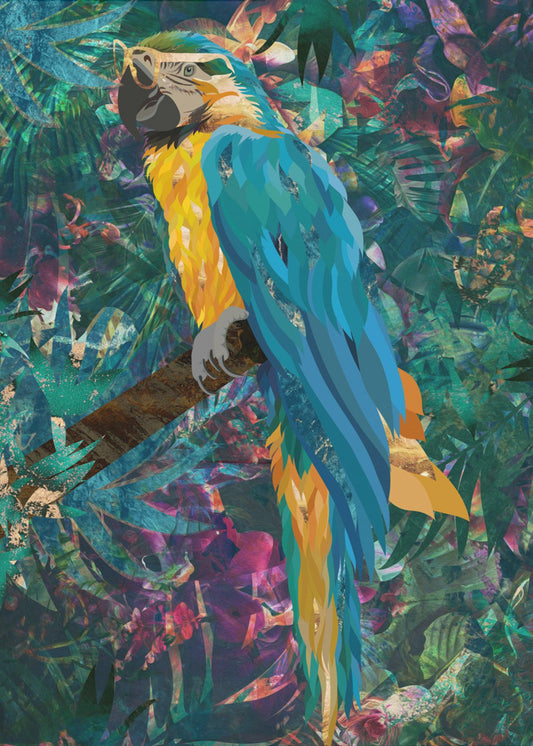Tropical Floral Jungle - Macaw | Poster