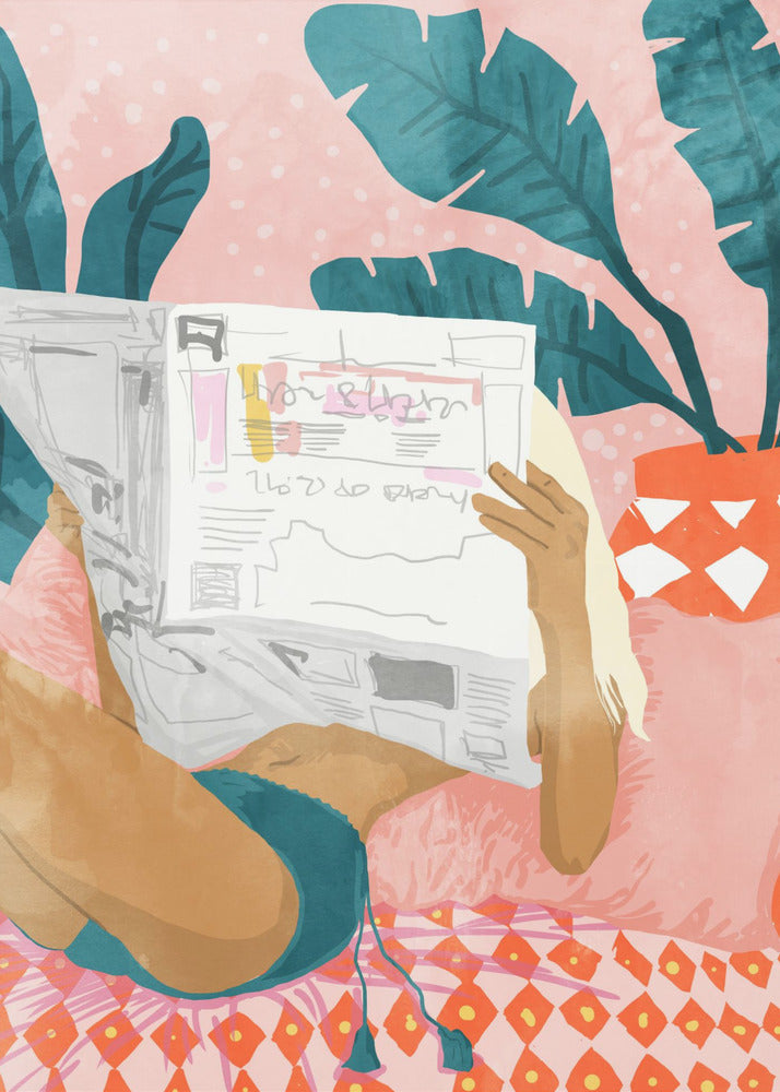 Bohemian Morning News Art Print | Canvas