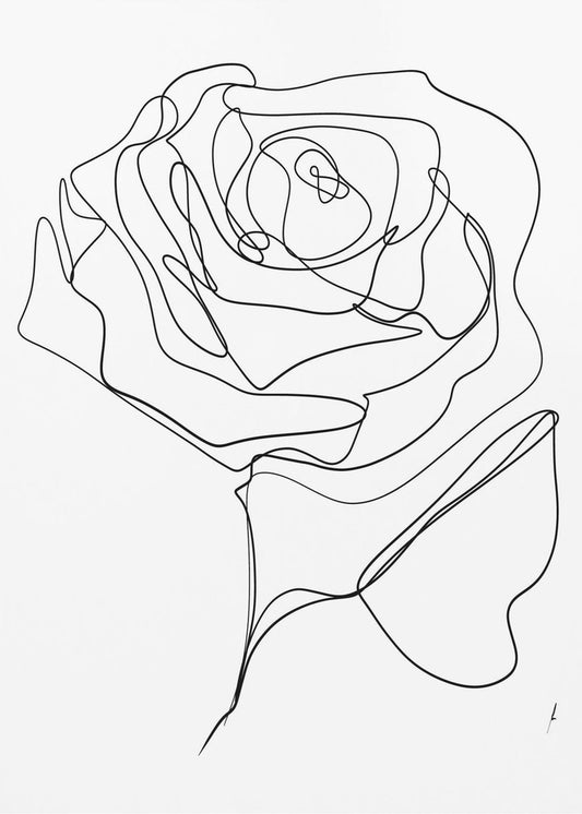 ROSE ONE-LINE DRAWING | Poster