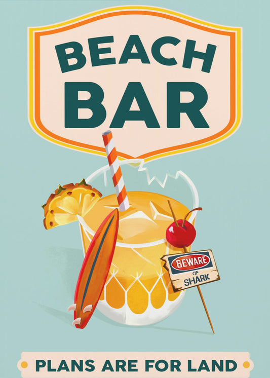 Beach Bar Summer Tropical Cocktail Bar Art | Canvas