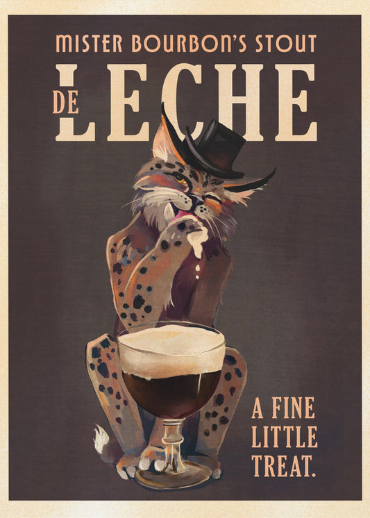 Bourbon De Leche Guinness Style Cat Art | Canvas