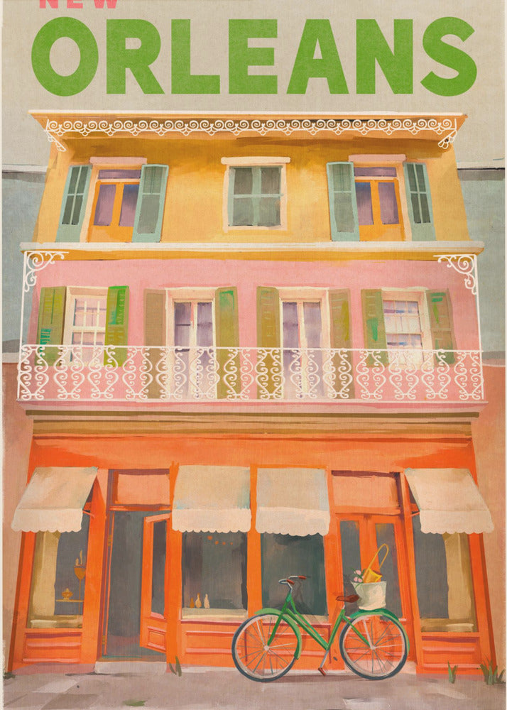 New Orleans Louisiana Vintage Travel Poster | Poster