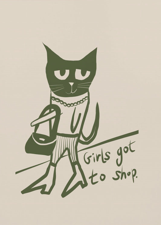 Cat shopping humour | Canvas