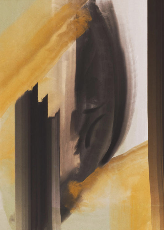 Dynamic Brushstrokes In Earthy Tones Of Black | Poster