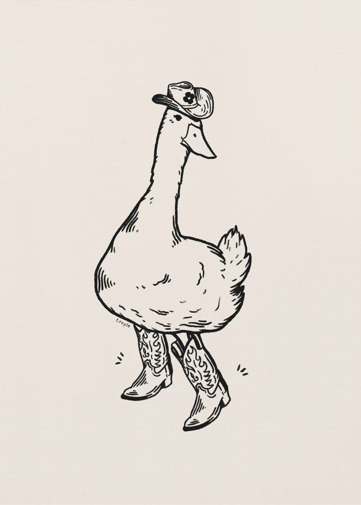 Duck wearing Western Boots | Canvas