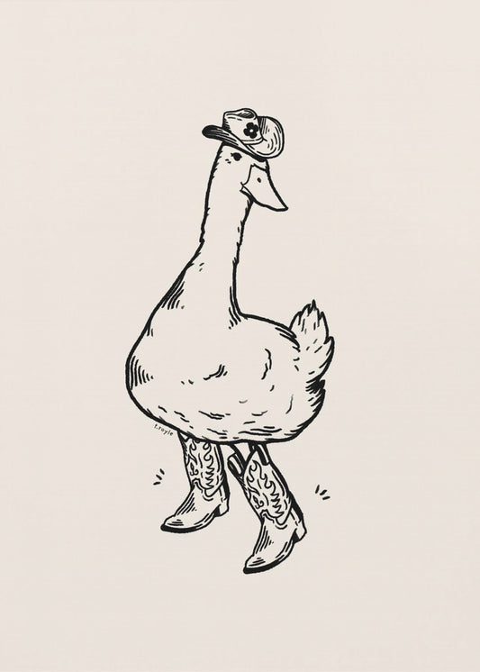 Duck wearing Western Boots | Canvas
