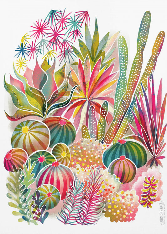 Flowering Succulent And Cacti Garden | Poster