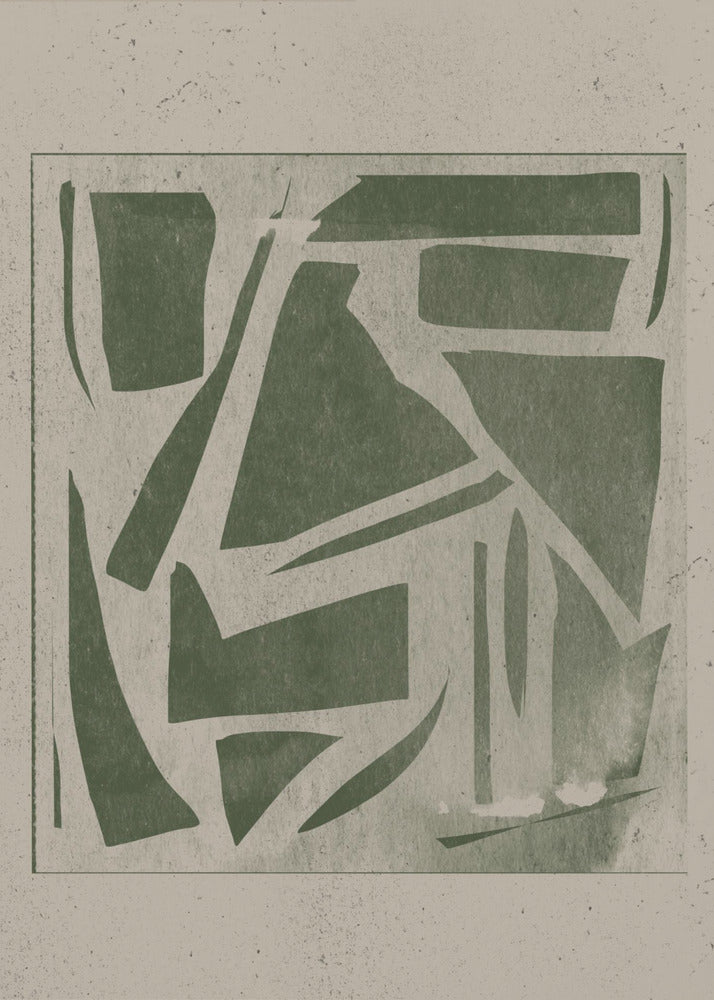 Green Geometric Maze | Canvas