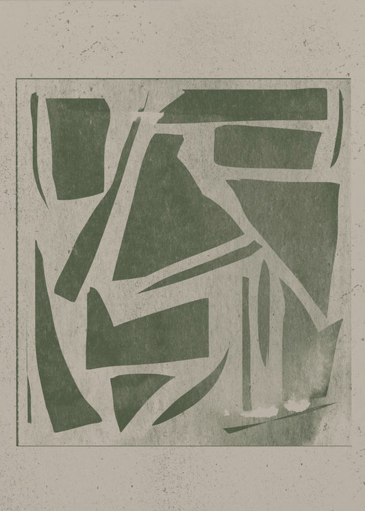 Green Geometric Maze | Canvas