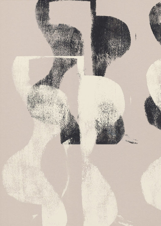 Tango – Organic Shapes in Black and Beige | Canvas