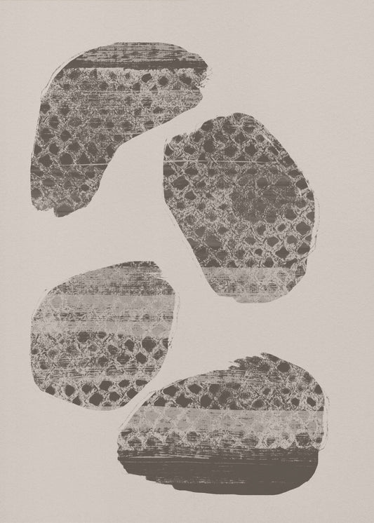 Stonescape – Abstract Organic Shapes in Taupe and Brown | Canvas