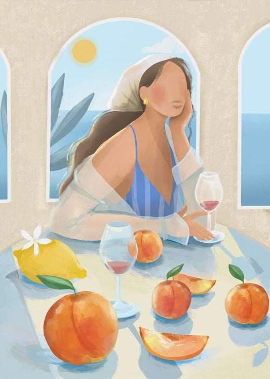Girl with peaches | Canvas