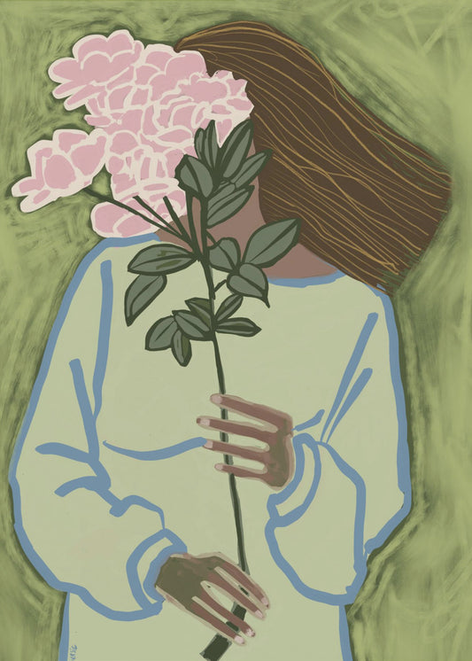 Lady with flowers | Poster