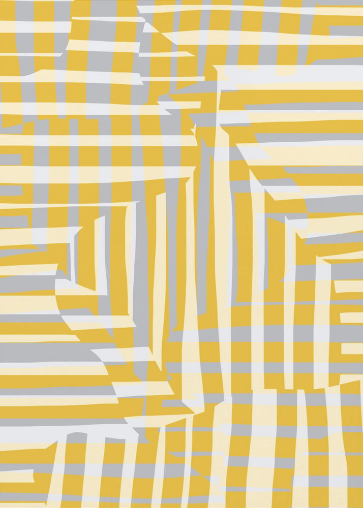 Yellow line and stripe with grey variation | Poster