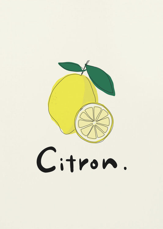 Modern French Fruits Collection &quot;Lemon / Citron&quot; | Canvas
