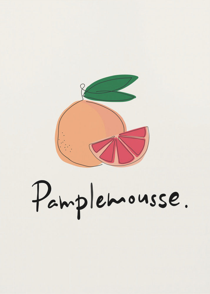 Modern French Fruits Collection &quot;Grapefruit / Pamplemousse&quot; | Canvas