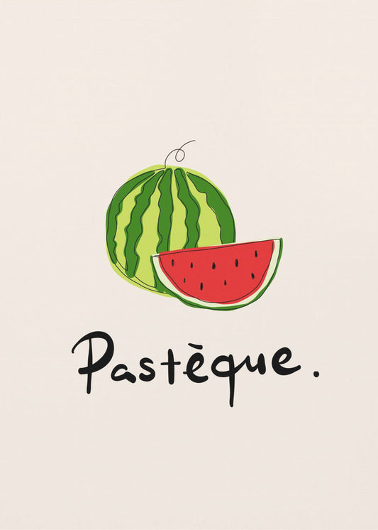 Modern French Fruits Collection &quot;Watermelon / Pastèque&quot; | Canvas