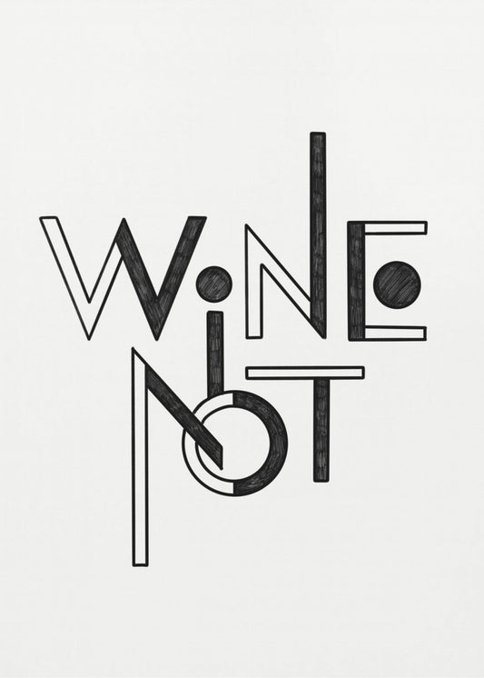Wine Not hand-drawn text &amp; quote | Canvas