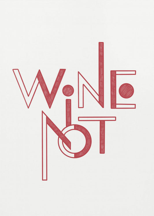 Wine Not hand-drawn text &amp; quote | Canvas