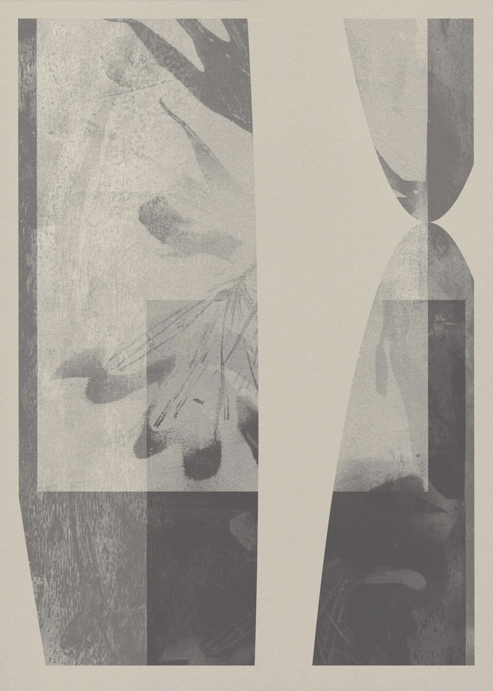 Neutral Organic Shapes in taupe and white | Poster