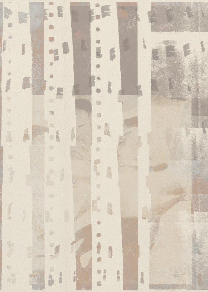 Neutral Abstract pattern in light terracotta, taupe and white. | Poster