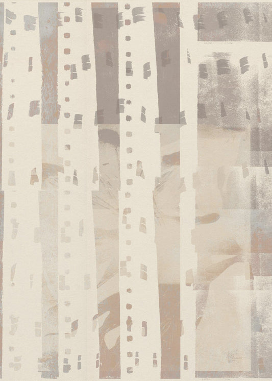 Neutral Abstract pattern in light terracotta, taupe and white. | Canvas