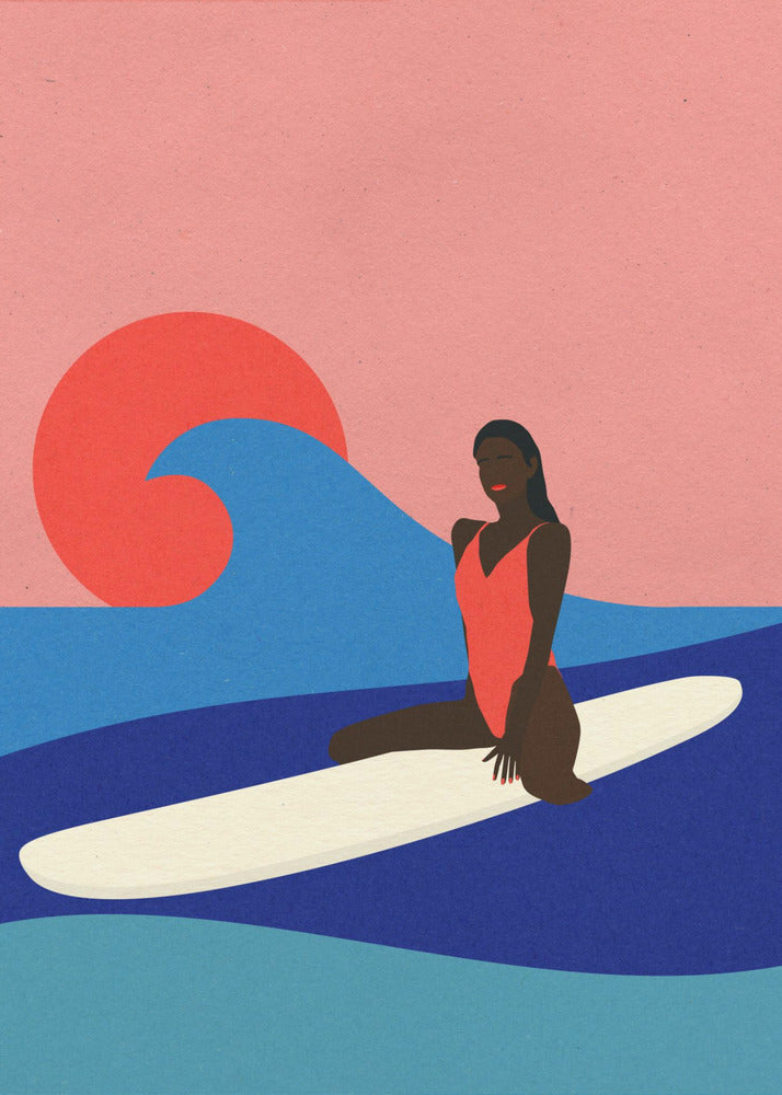 Girl On a Surfboard | Canvas