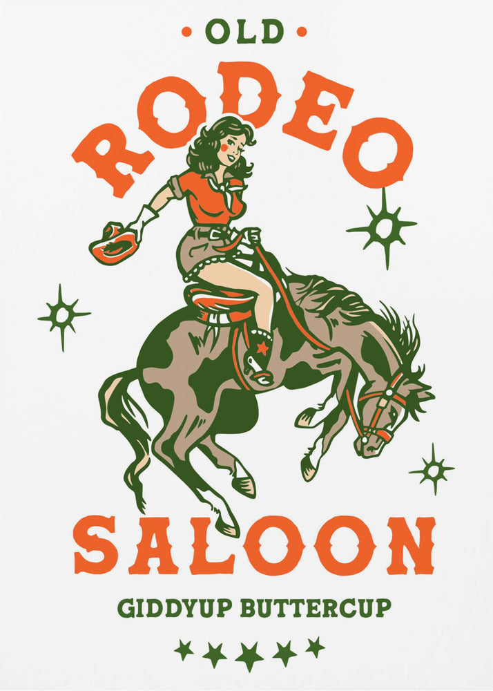 Old Rodeo Saloon Cowgirl: Giddyup Buttercup | Canvas
