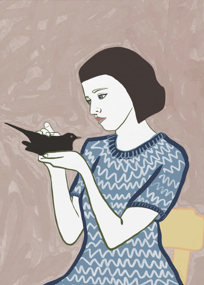 Bird lady sitting | Poster