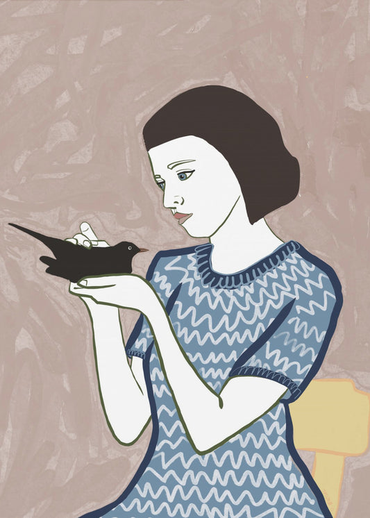 Bird lady sitting | Canvas