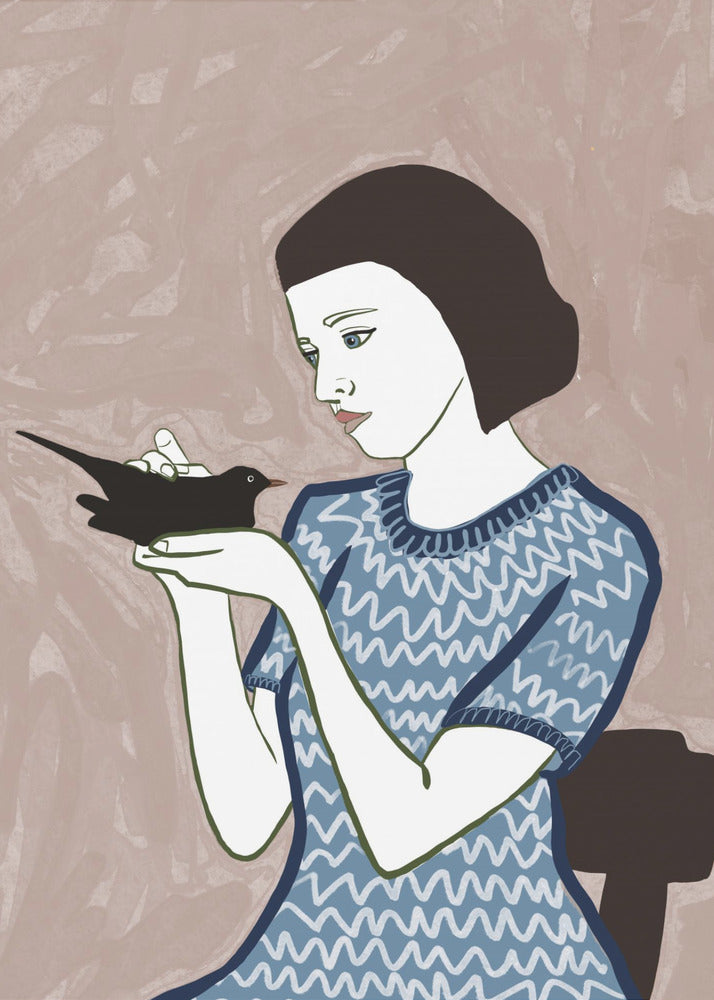 Bird lady sitting | Canvas