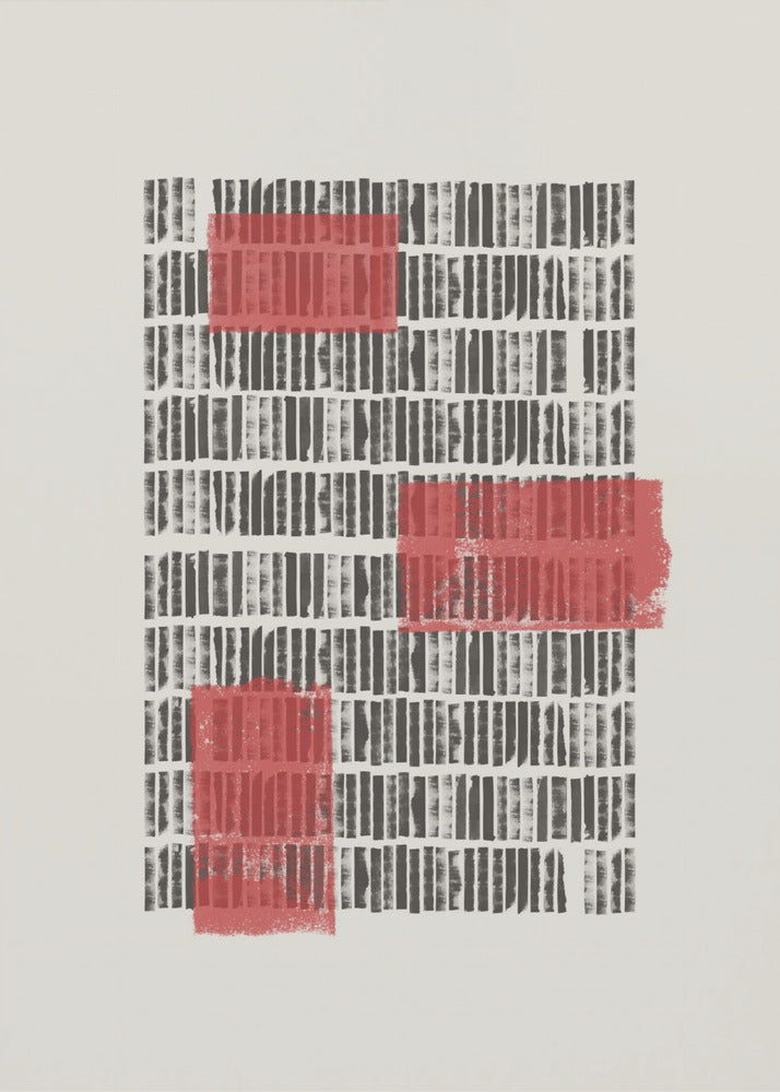 Crimson Grids | Canvas