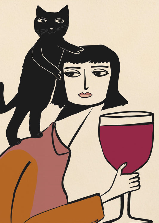 Wine and cat lover | Canvas
