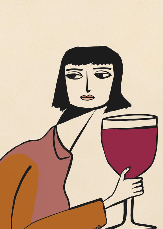 Ladying drinking wine | Poster