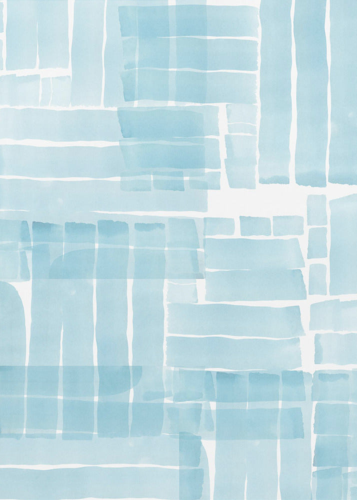 Light Blue Watercolour Grid Wash 3 | Poster